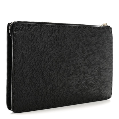 Fendi Cuoio Romano Selleria Monster Eyes Inlay Slim Clutch Black Sunflower 3 of 8