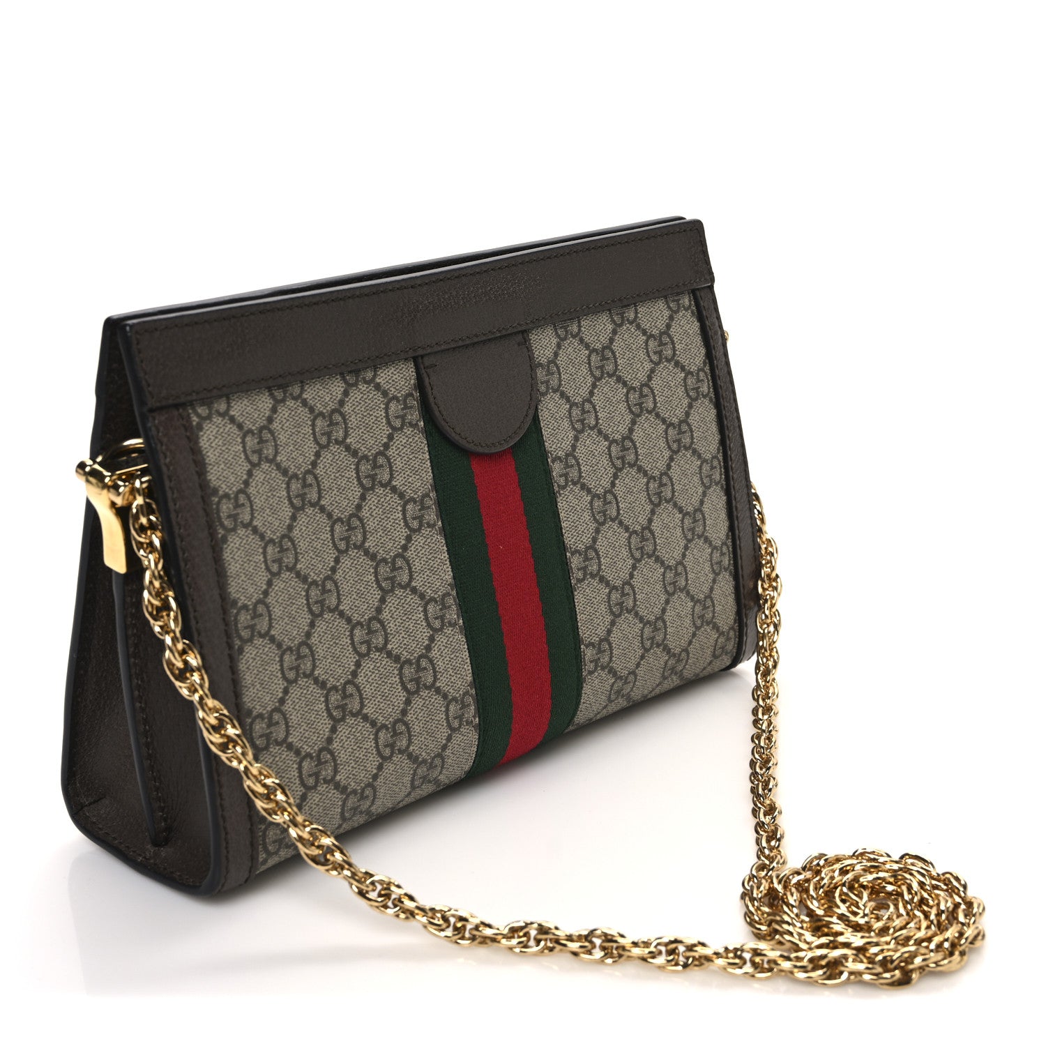 Gucci GG Supreme Monogram Web Small Ophidia Chain Shoulder Bag Brown 3 of 10