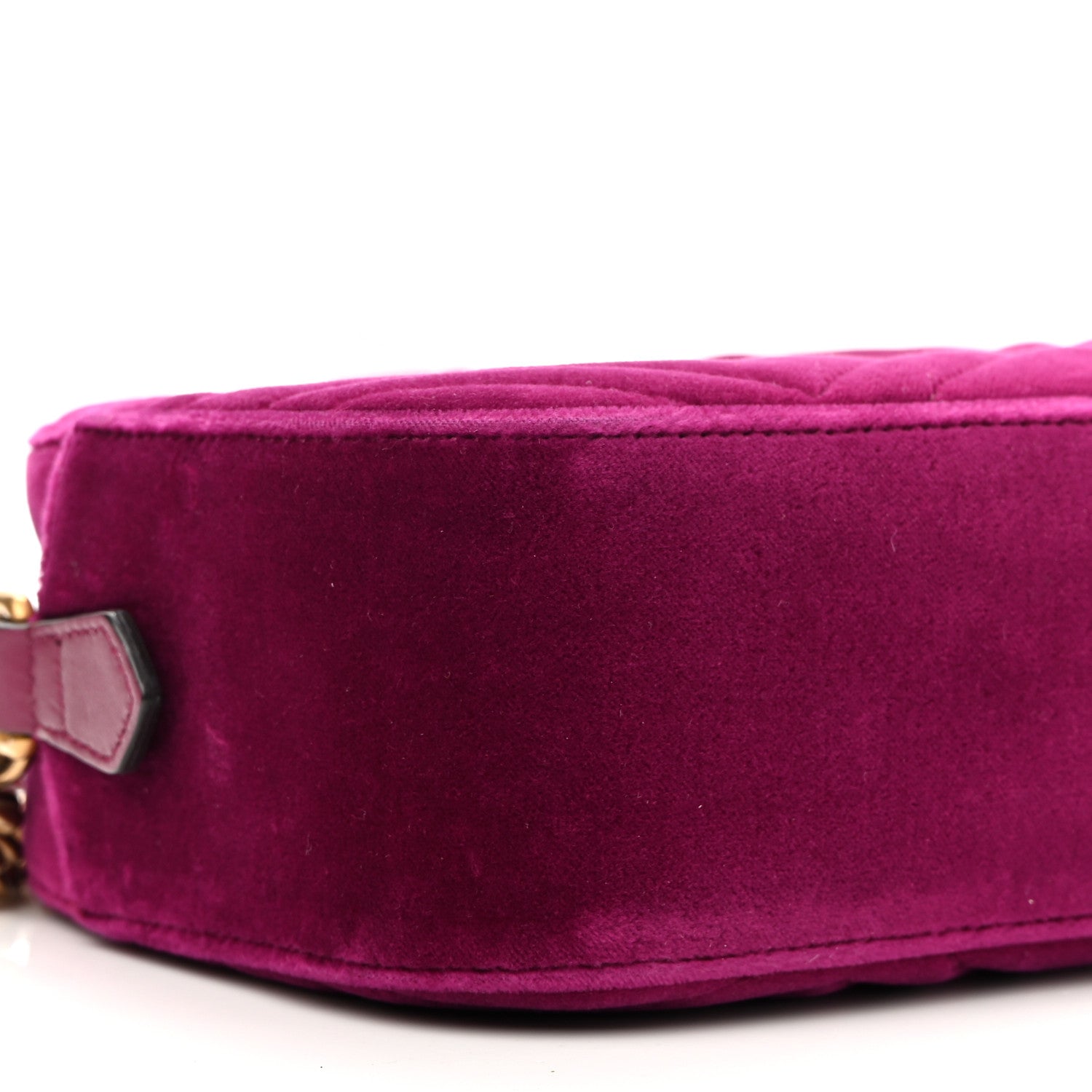 Gucci Velvet Matelasse Small GG Marmont Chain Shoulder Bag Fuchsia Violet Cyclamen 8 of 11