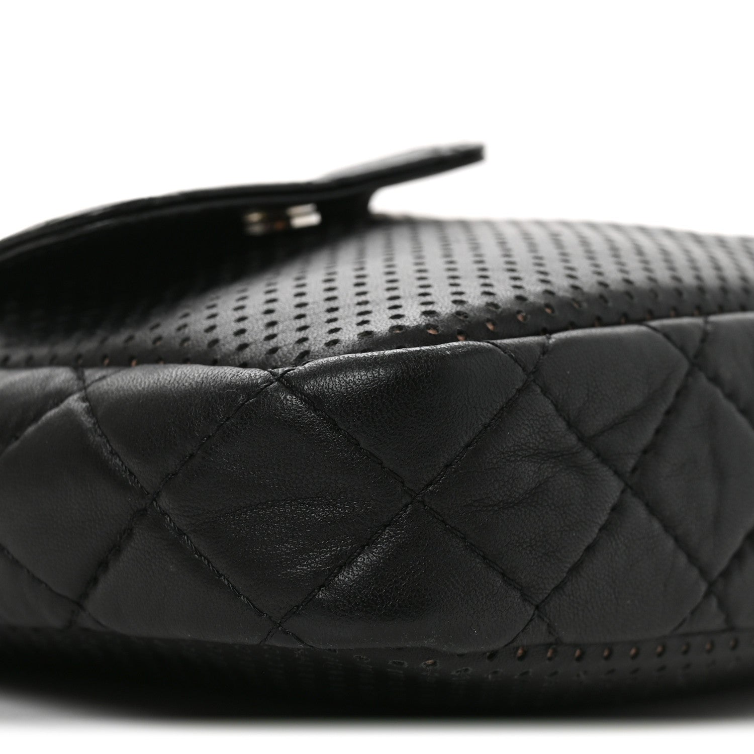 Chanel Perforated Calfskin Quilted Ultra Pocket Camera Case Black 9 of 10