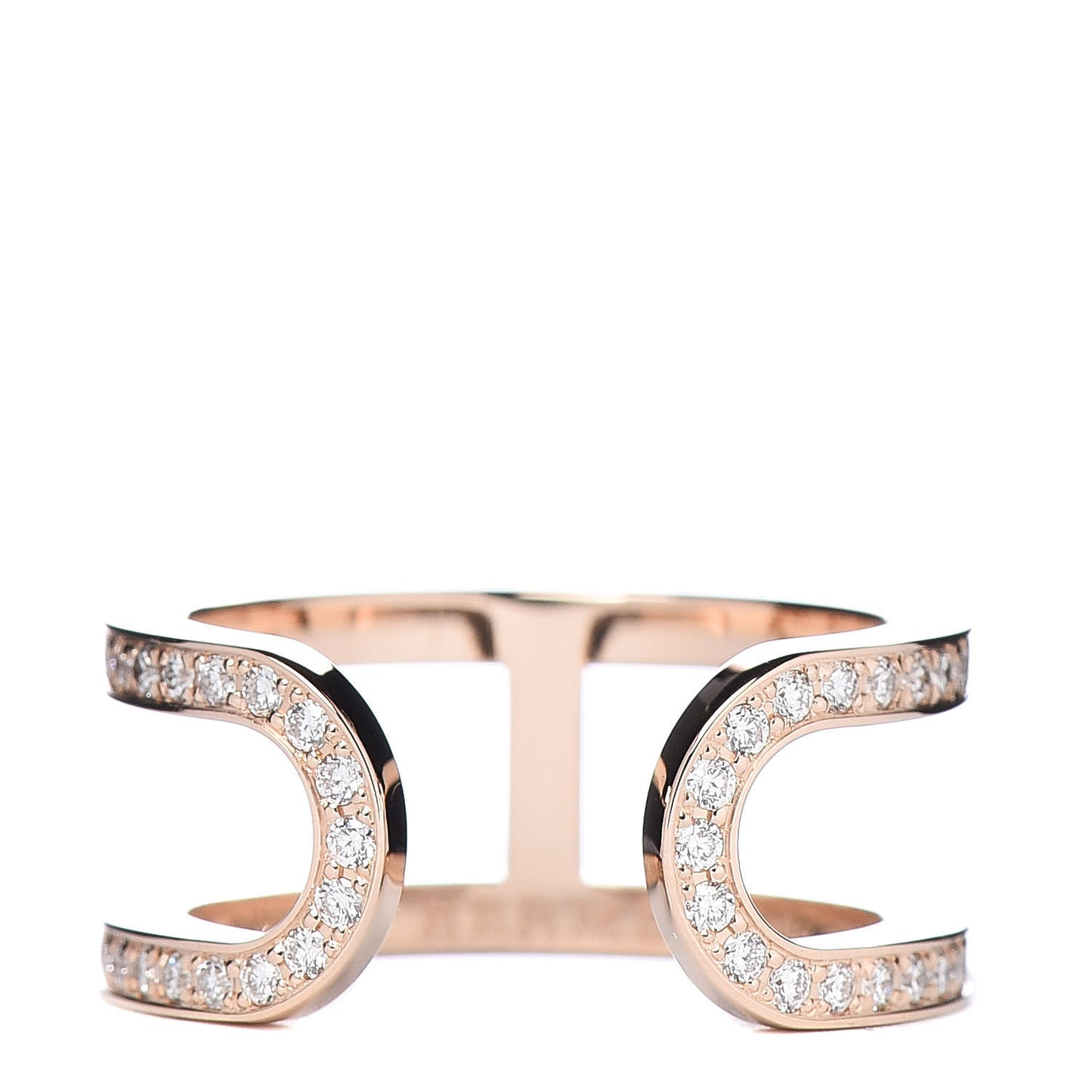 18K Rose Gold Diamond Ever Chaine D'Ancre Ring 51 5.75