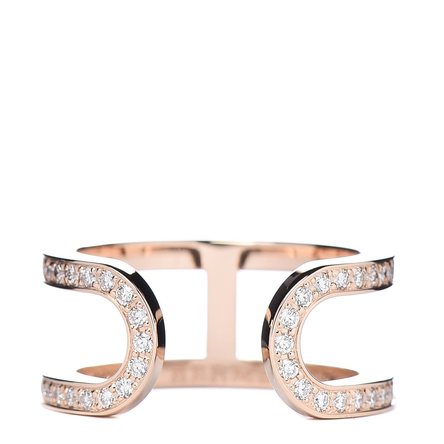 Hermes 18K Rose Gold Diamond Ever Chaine D'Ancre Ring 51 5.75 3 of 7