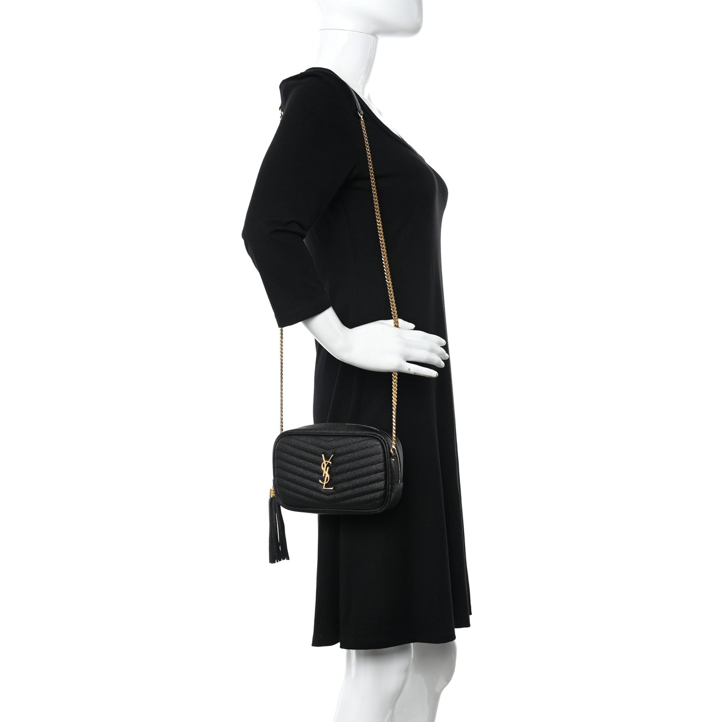 Grain De Poudre Matelasse Monogram Mini Lou Camera Bag Black