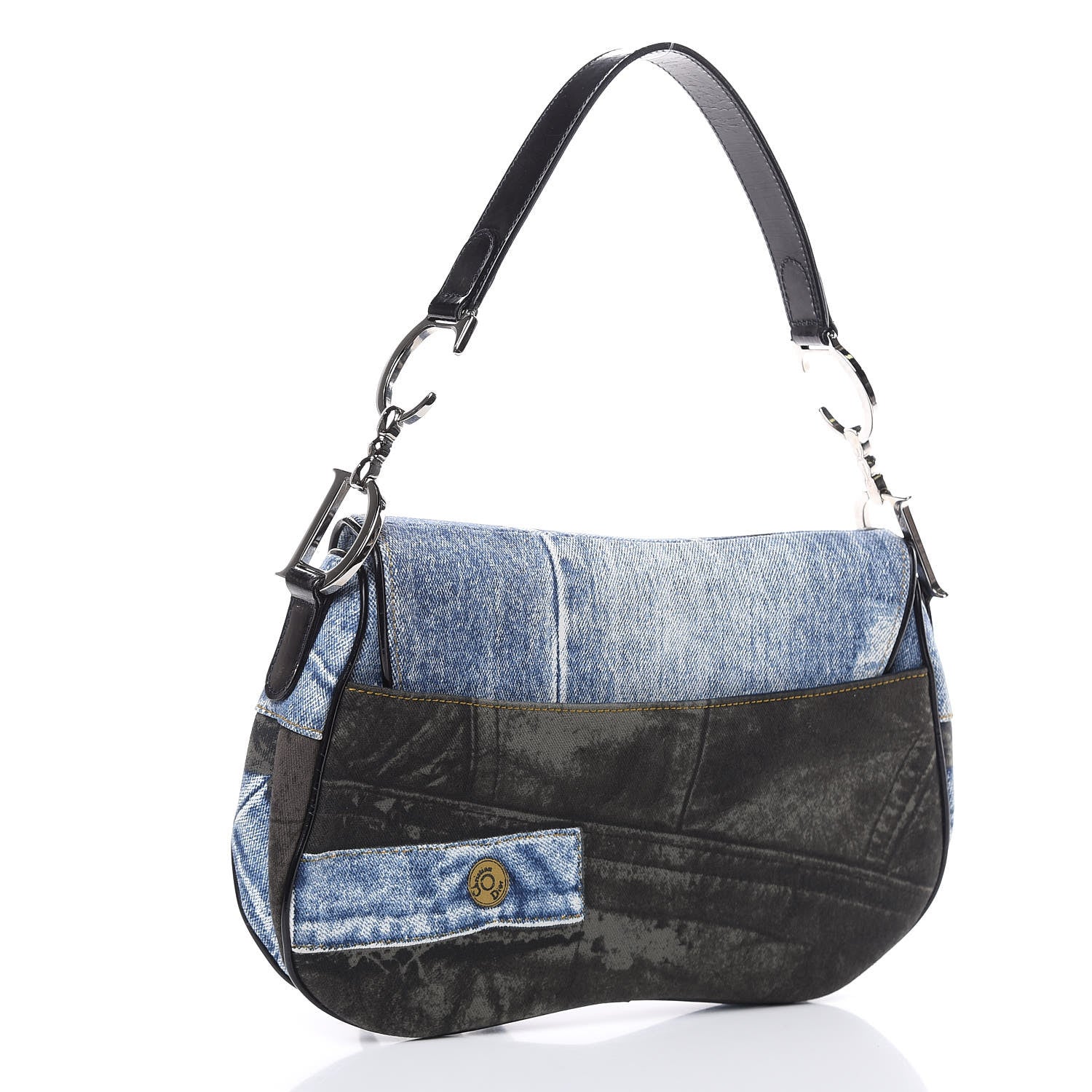 Christian Dior Denim Miss Diorella Double Saddle Bag Blue 3 of 10