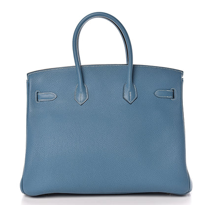 Hermes Togo Birkin 35 Blue Jean 26 of 36