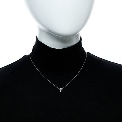 Roberto Coin 18K White Gold Diamond Initial P Pendant Necklace 2 of 6