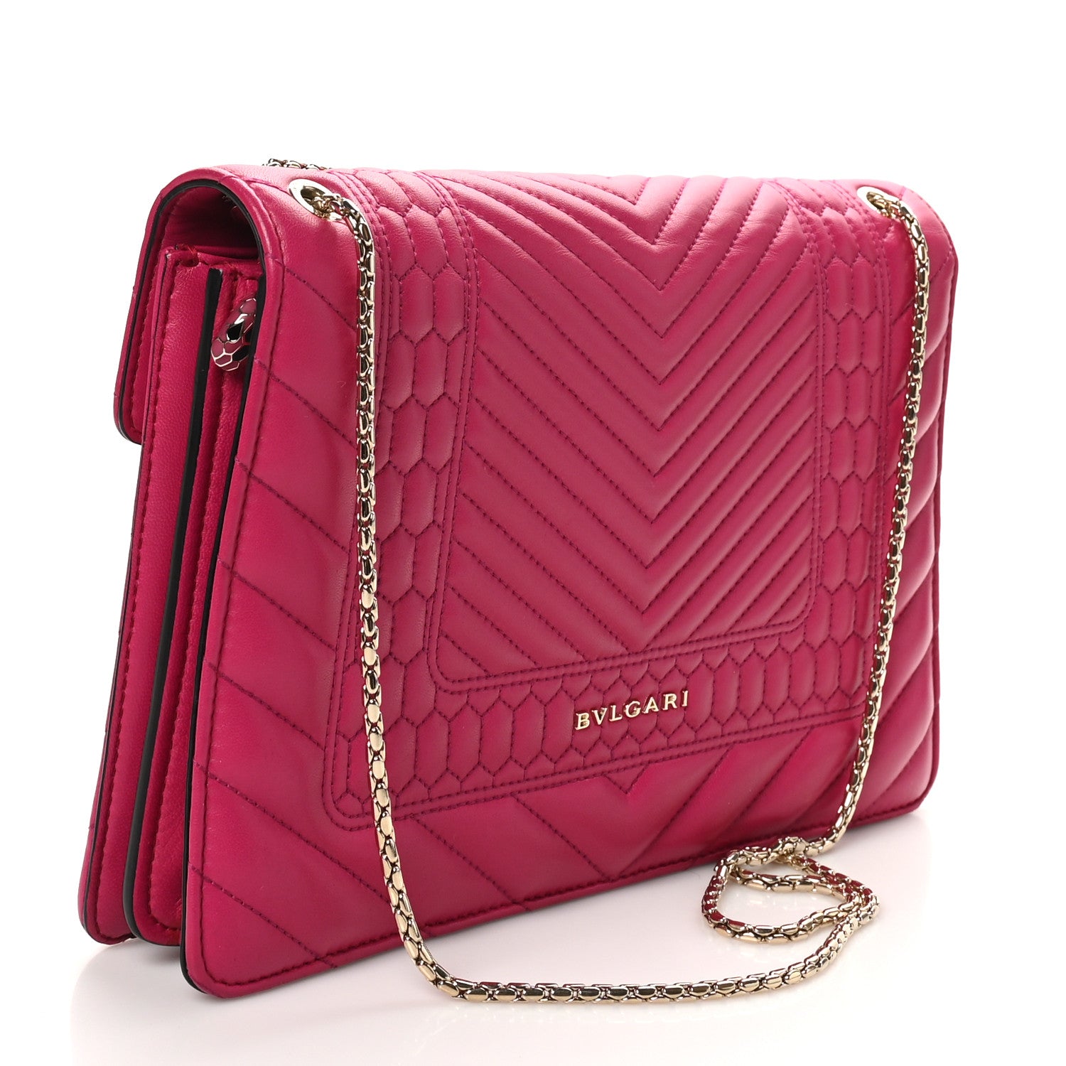 Bulgari Nappa Quilted Serpenti Forever Shoulder Bag  Plum 4 of 10