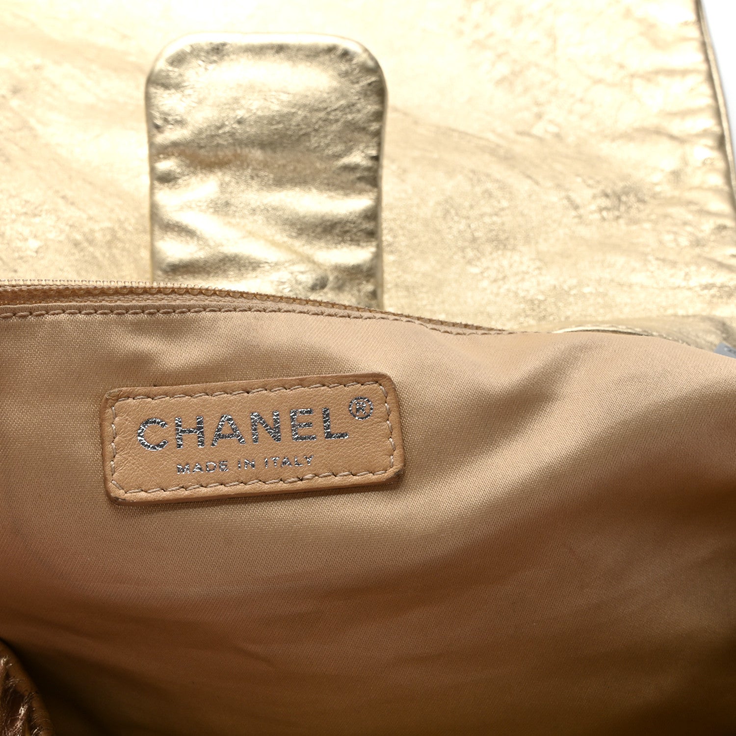 Chanel Metallic Lambskin Perforated Hollywood Accordion Flap Bag Gold 6 of 10