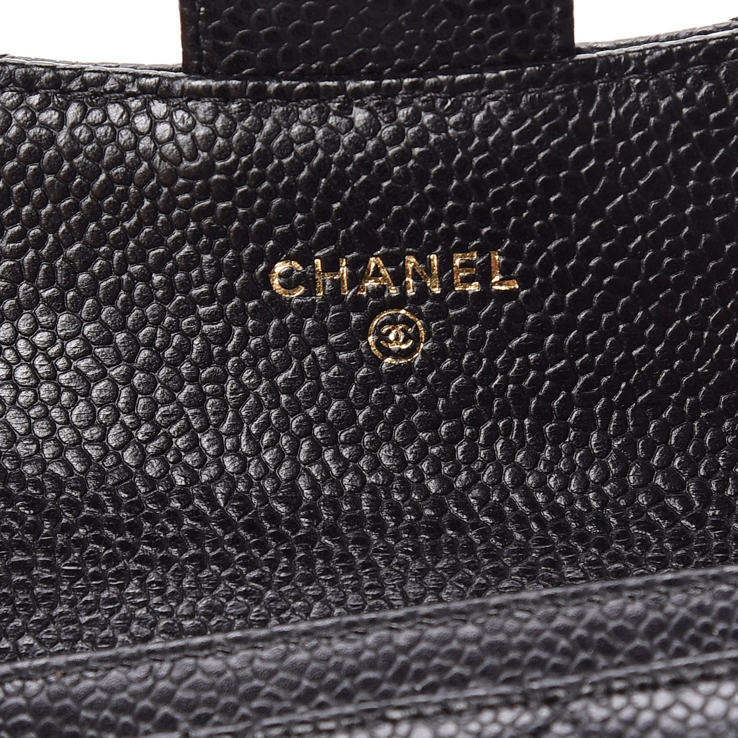 Caviar Quilted Flap Card Holder Black