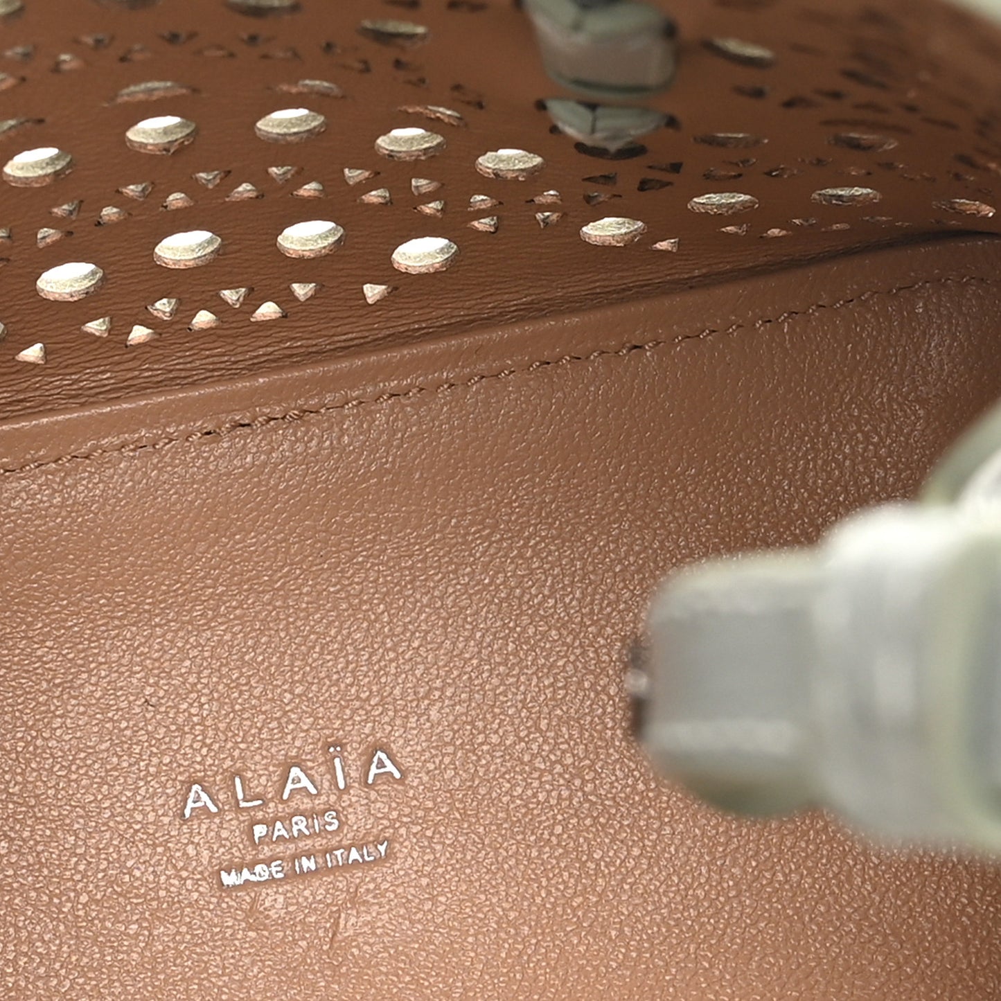 Calfskin Vienne Wave Mina 16 Bag  Gris Vert