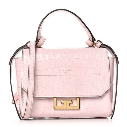Givenchy Calfskin Crocodile Embossed Mini Eden Top Handle Pink 1 of 9