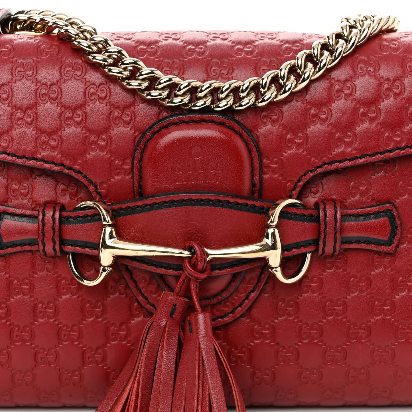 Soft Microguccissima Mini Emily Chain Shoulder Bag Rosso