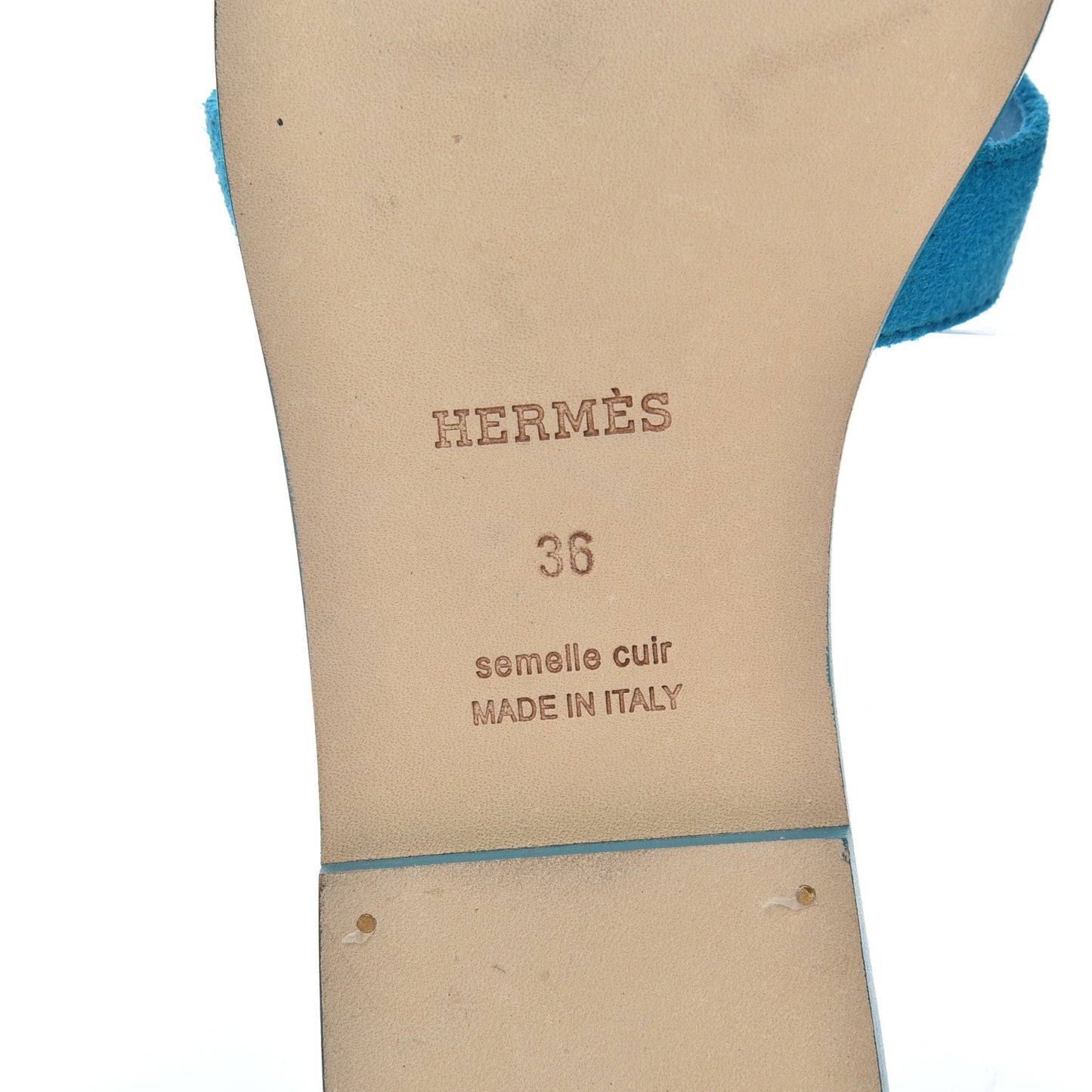 Suede Goatskin Oran Sandals 36 Bleu Thalassa