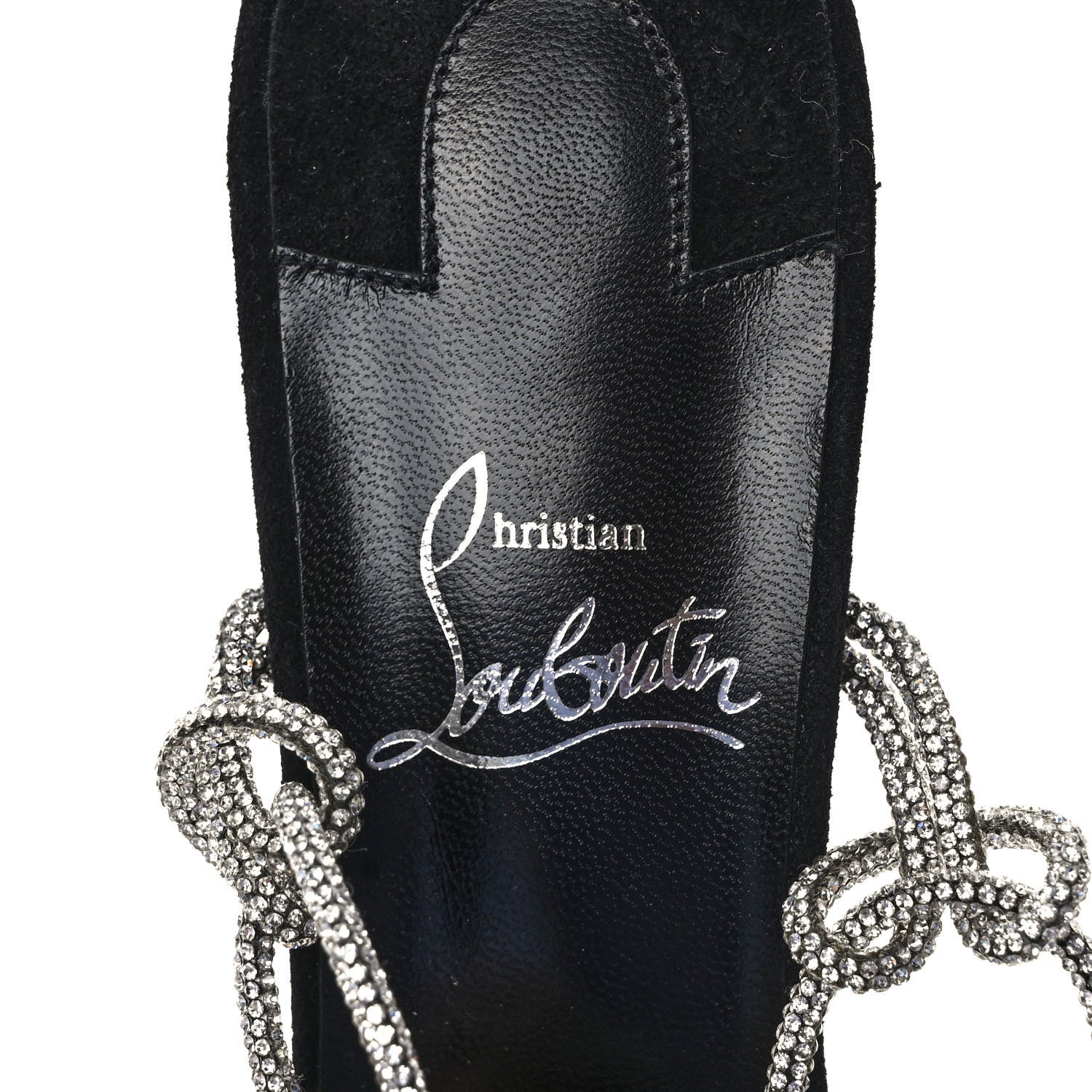 Christian Louboutin Veau Velours Strass Astrid Lace 85 Sandals 38.5 Black 8 of 8