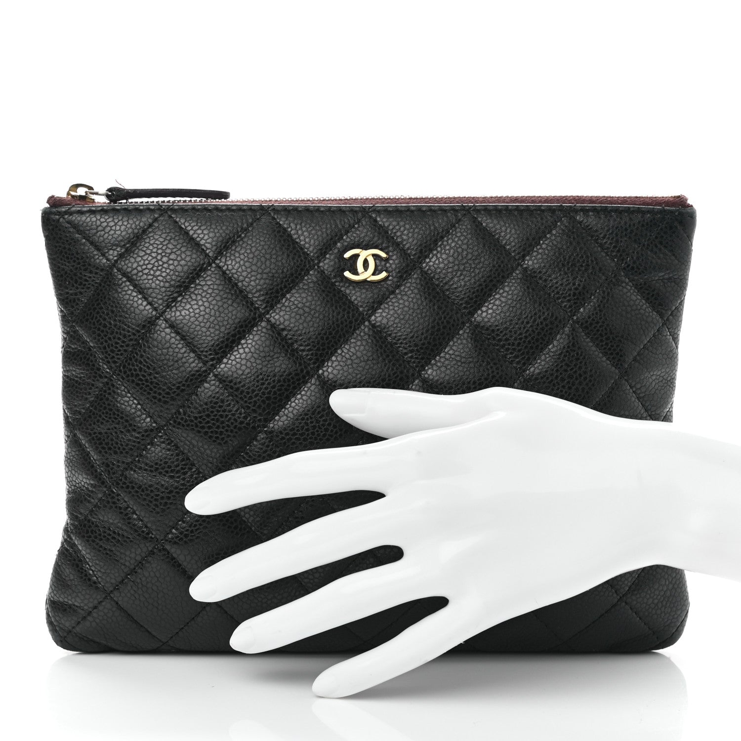 Chanel Caviar Quilted Medium Cosmetic Case Black 2 of 10