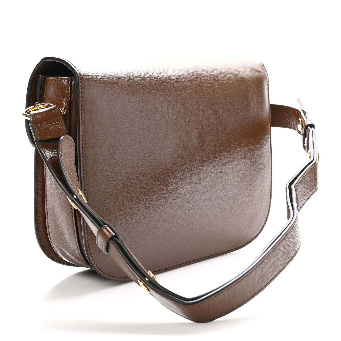 Azalea Calfskin Horsebit 1955 Shoulder Bag Brown Sugar