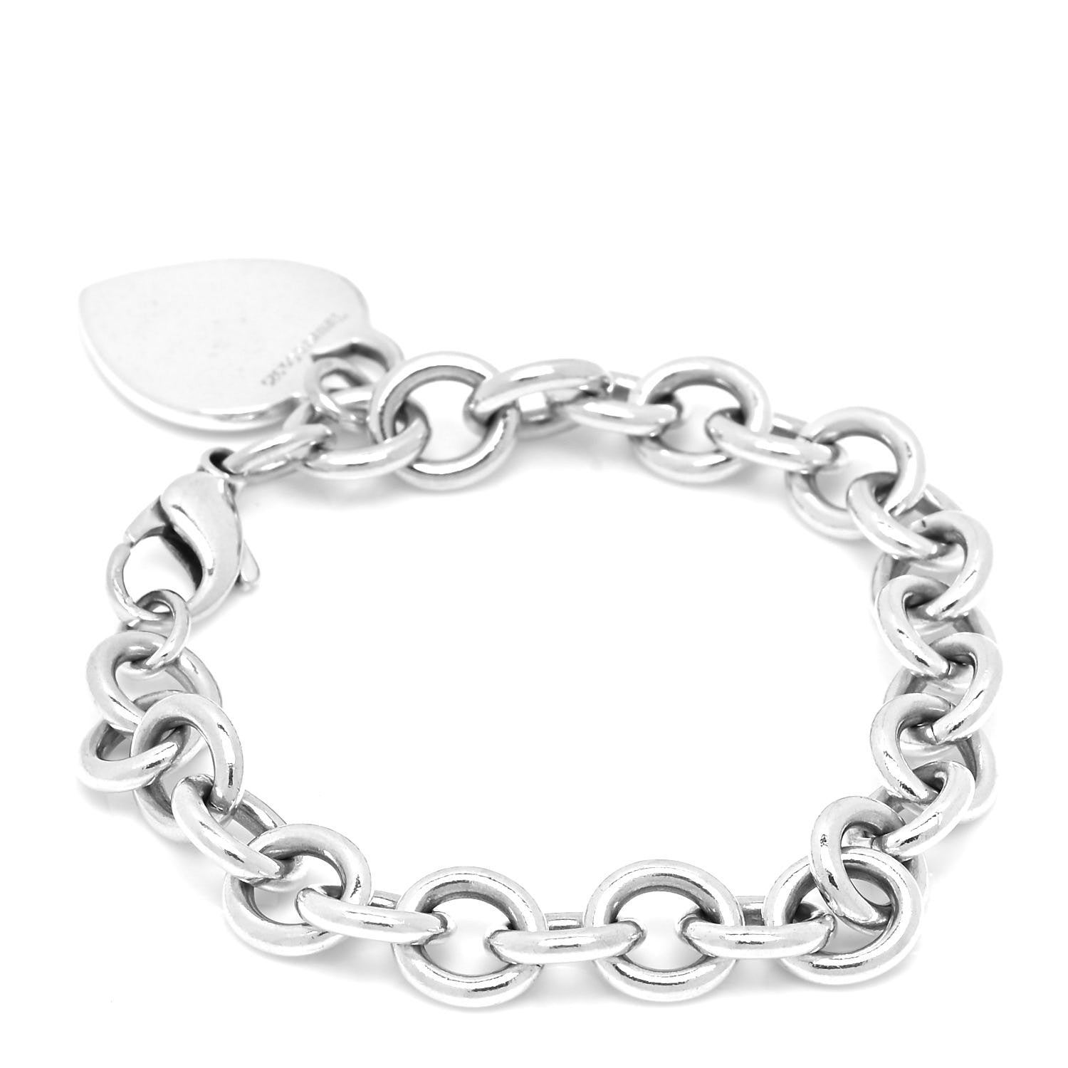 Tiffany Sterling Silver Heart Tag Charm Bracelet 3 of 5