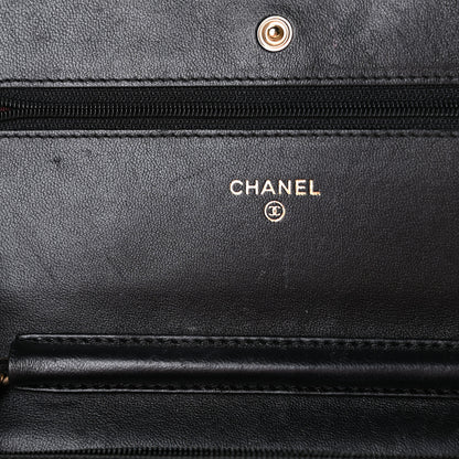 Chanel Lambskin Quilted Wallet On Chain WOC Black 8 of 10