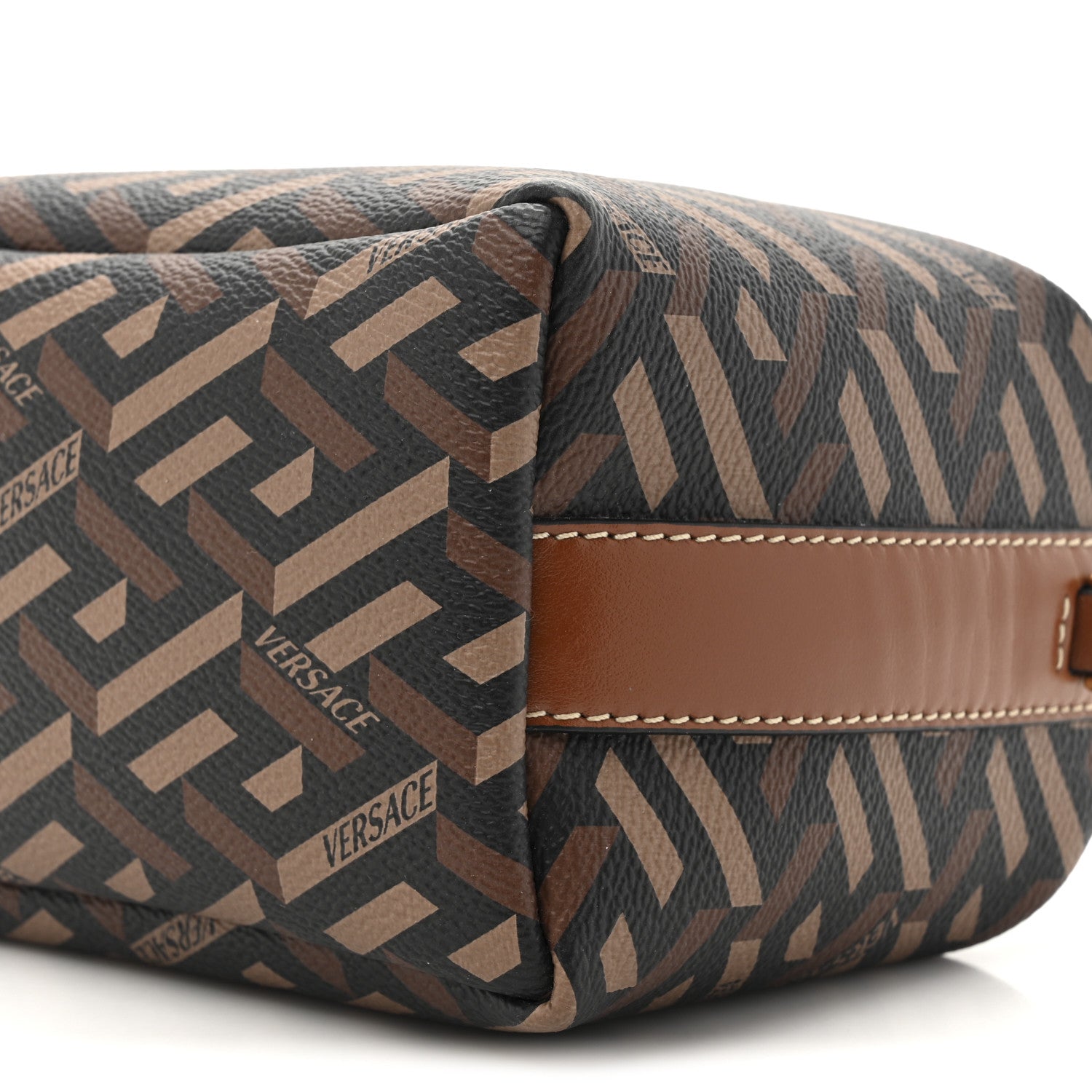 Versace Coated Canvas La Greca Signature Mini Bag Black Carmel 8 of 10