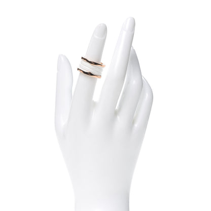 Bulgari 18K Rose Gold White Ceramic B.Zero1 Four-Band Ring 52 6 2 of 5
