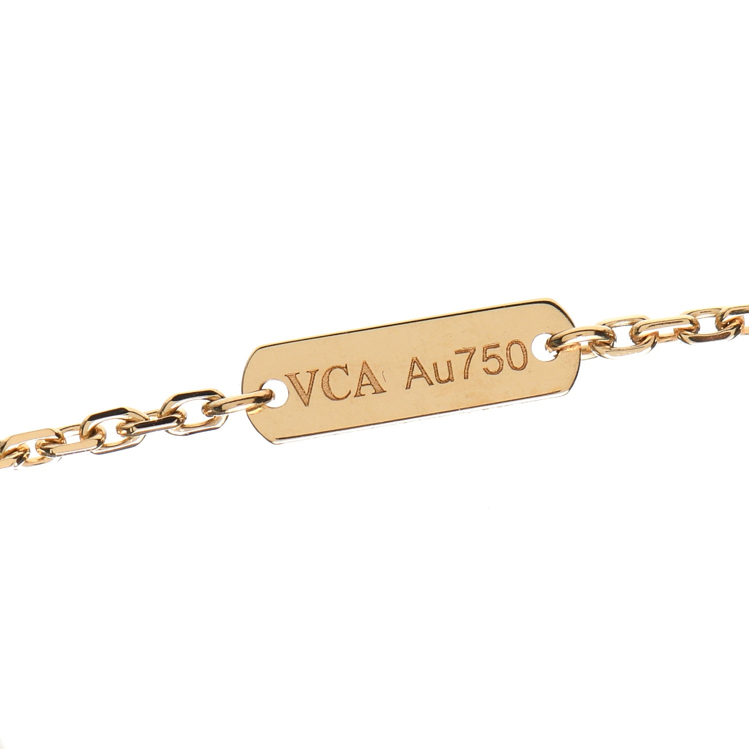 Van Cleef & Arpels 18K Yellow Gold Mother of Pearl Vintage Alhambra Pendant Necklace 9 of 12