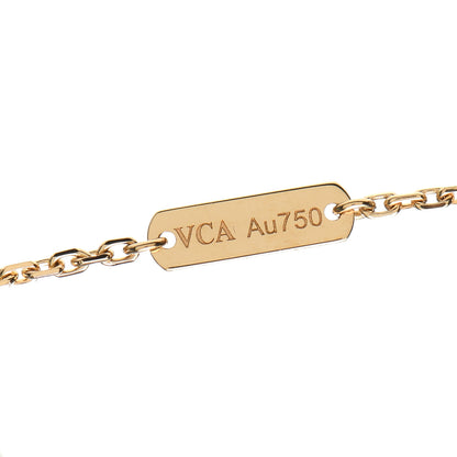 Van Cleef & Arpels 18K Yellow Gold Mother of Pearl Vintage Alhambra Pendant Necklace 9 of 12