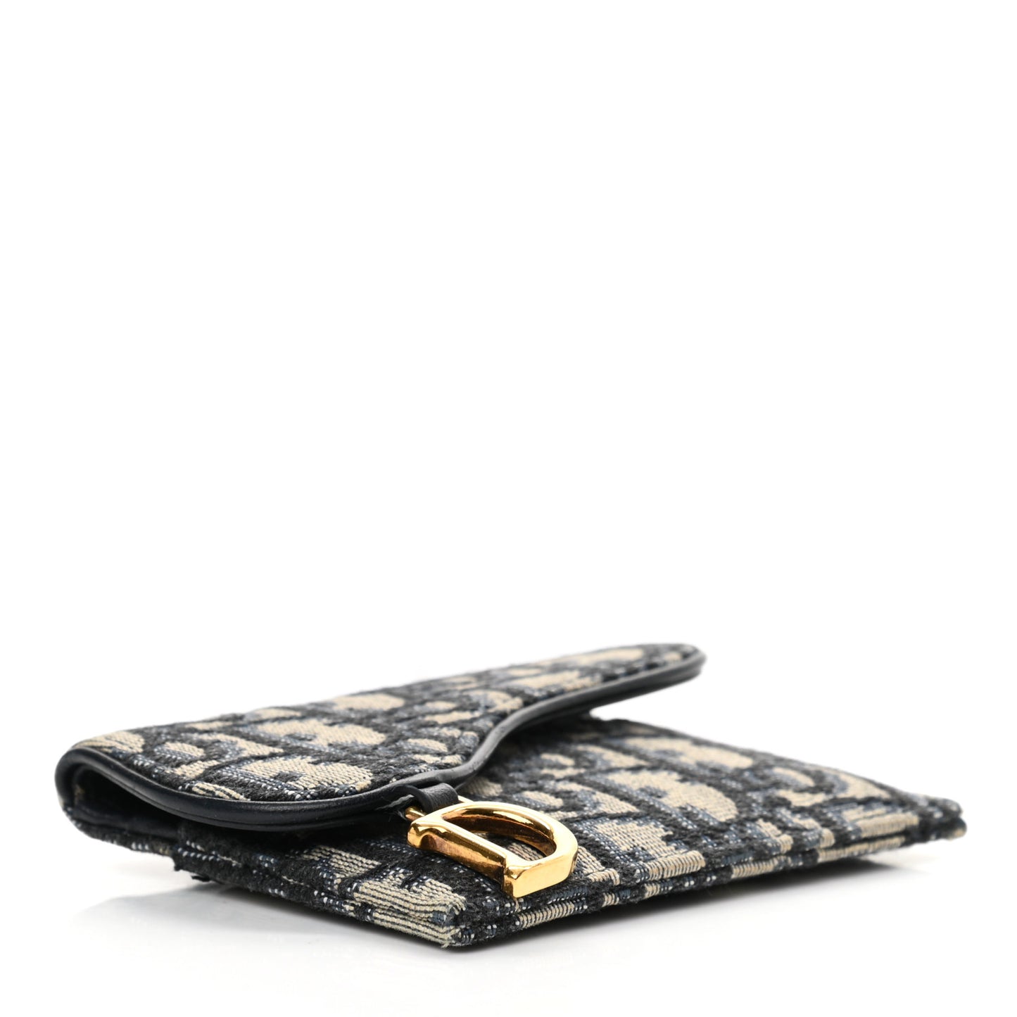 Oblique Saddle Card Holder Blue