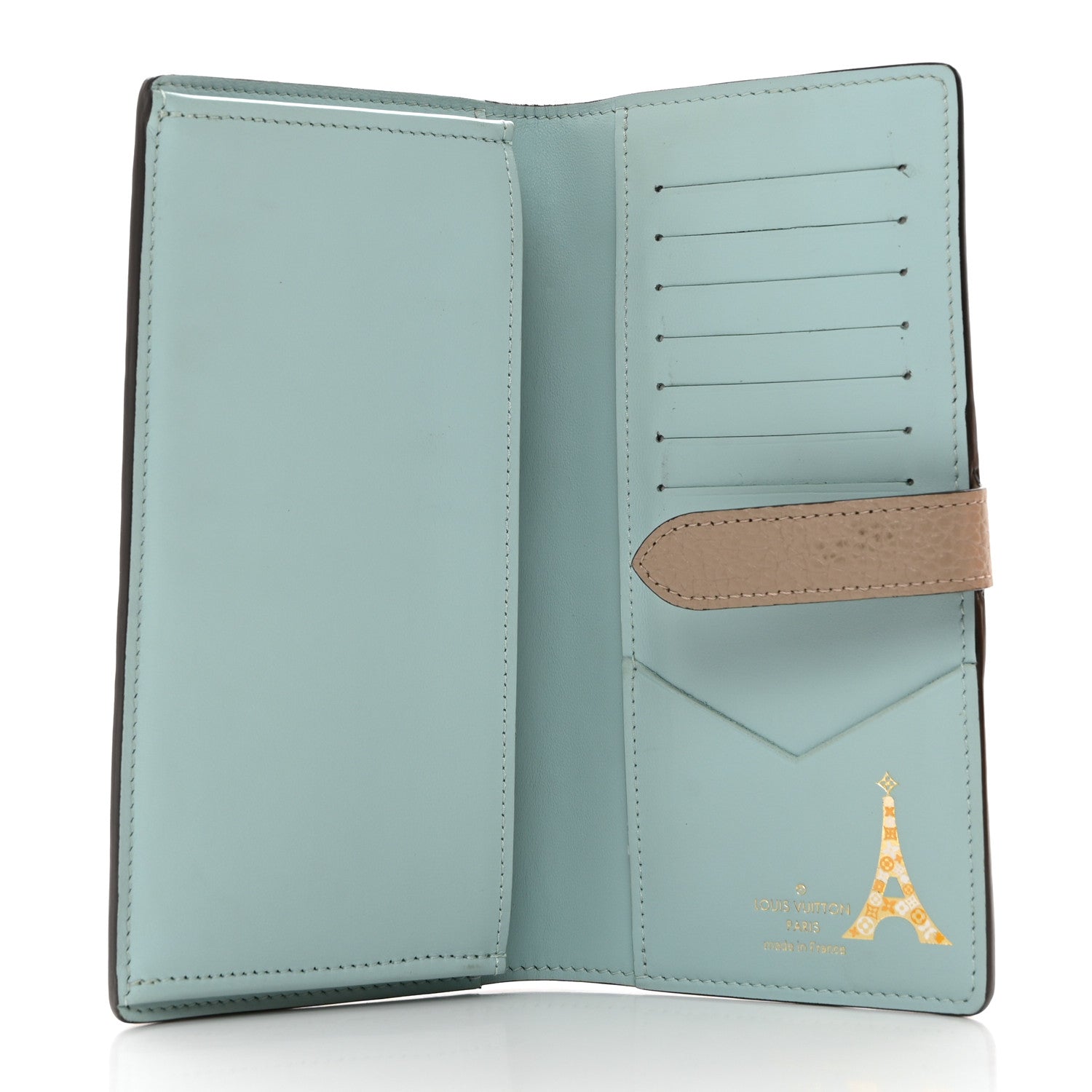 Louis Vuitton Taurillon LV Vertical Capucines Wallet Galet Aquamarine 5 of 8
