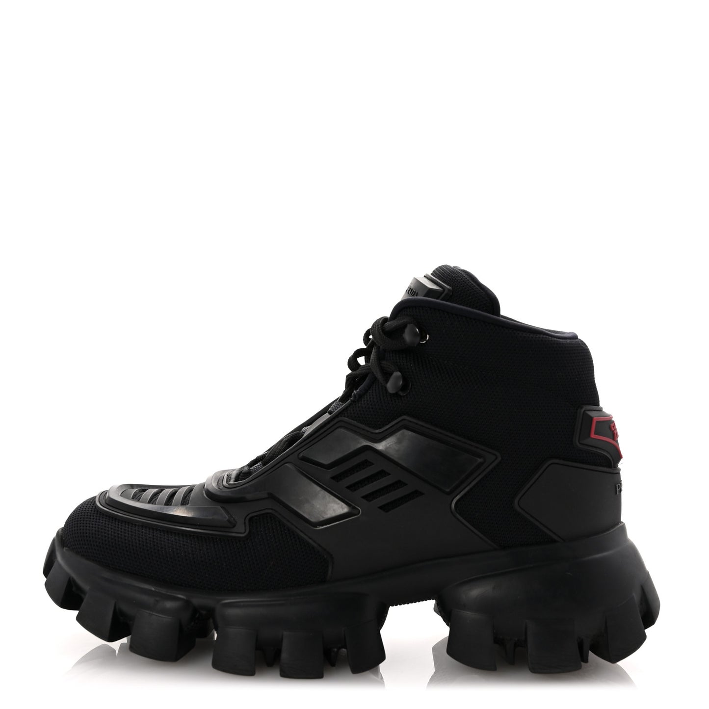 Rubber Technical Knit Fabric Cloudbust Thunder High Top Sneakers 37.5 Black