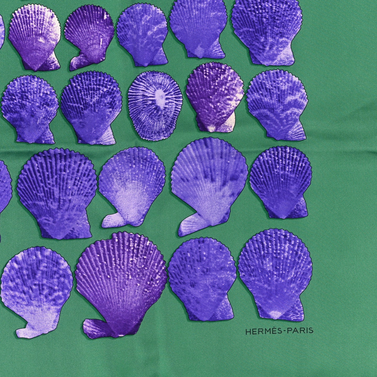 Silk Coquilles Scarf 90 Emeraude Ultra Violet Violet