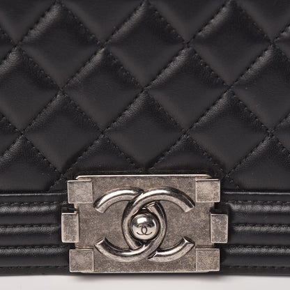 Chanel Lambskin Quilted Medium Boy Flap Black 11 of 11
