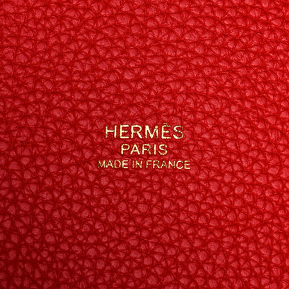 Hermes Taurillon Maurice Picotin Lock 18 PM Rouge de Coeur 5 of 9