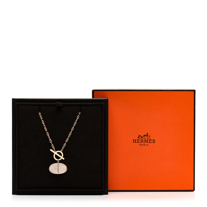 Hermes 18K Rose Gold Diamond Chaine D'Ancre Verso Pendant Necklace SH 6 of 6