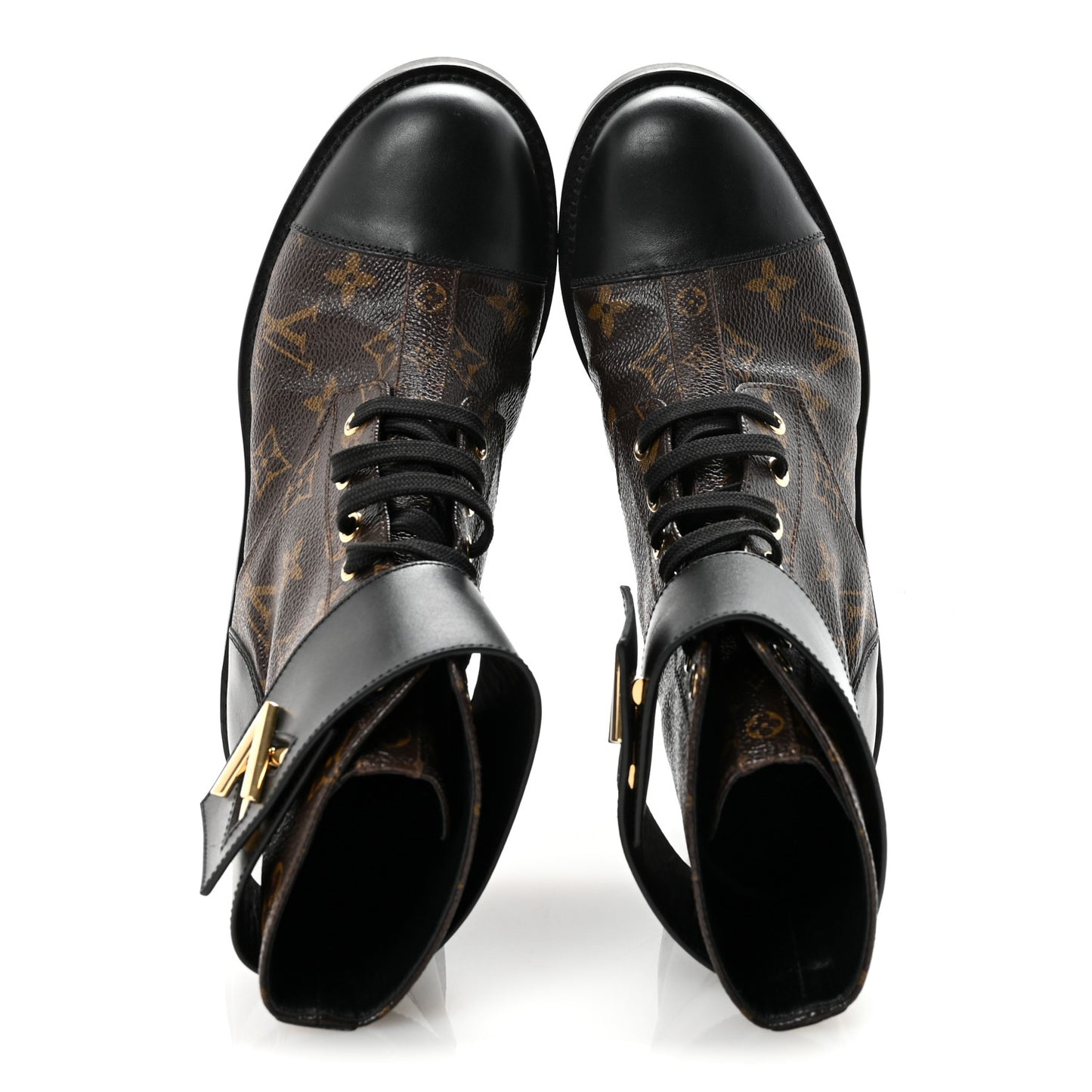 Calfskin Monogram Wonderland Flat Ranger Boots 37 Black