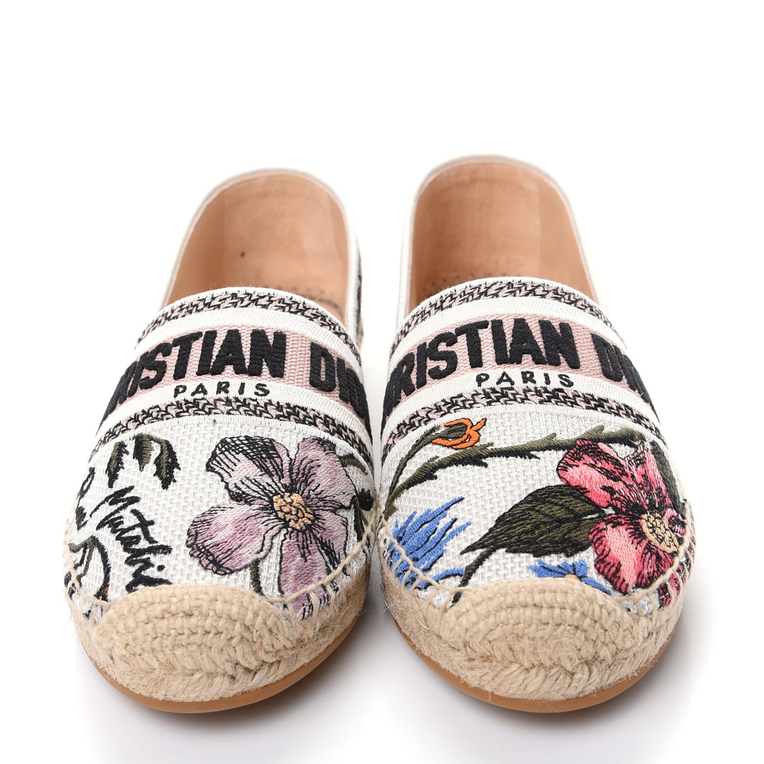 Christian Dior Canvas Rose Mutabilis Embroidered Granville Espadrilles 37 Multicolor 2 of 11