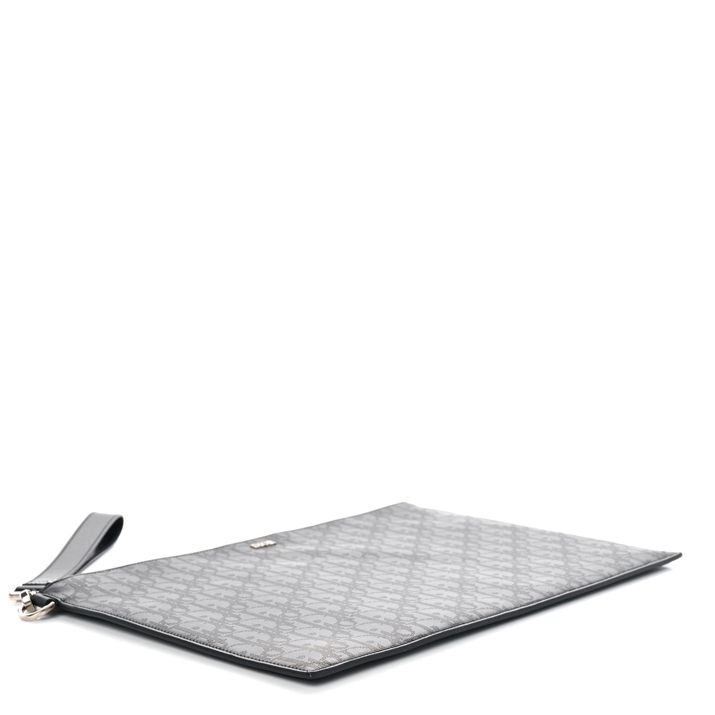 Calfskin Perforated Oblique Galaxy Flat Case Black