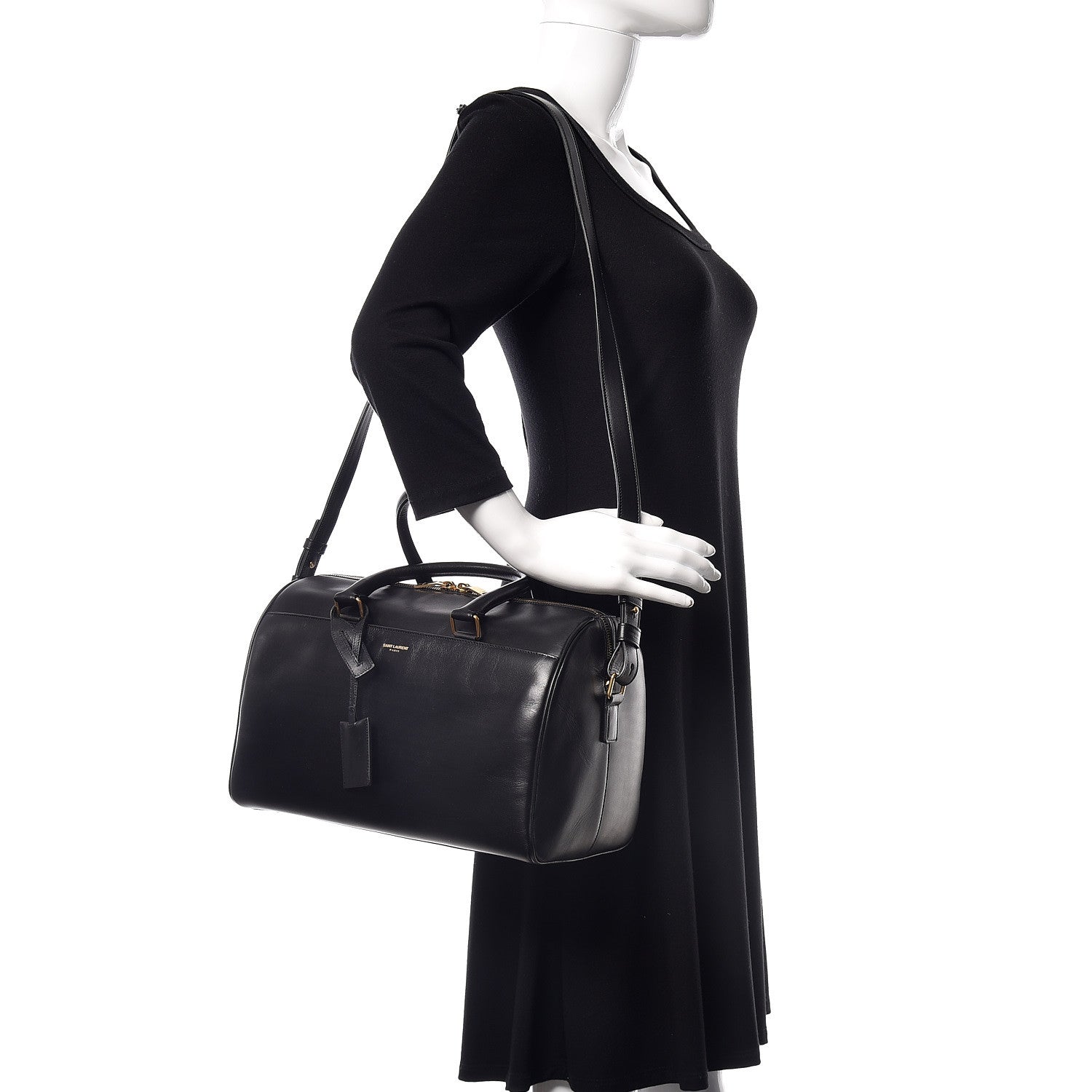 Saint Laurent Calfskin Classic Duffle 6 Black 2 of 11