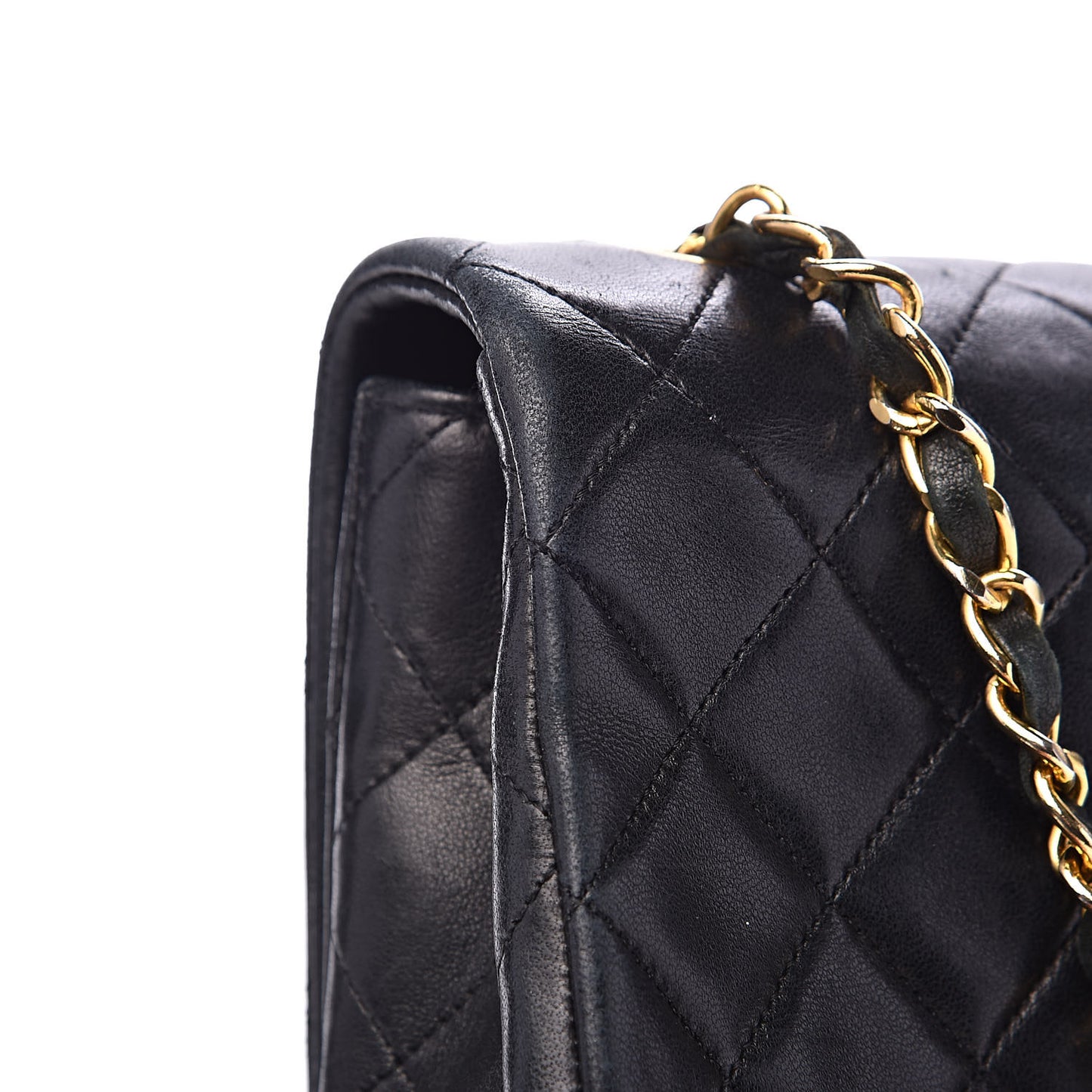 Lambskin Quilted Small Single Flap Bag Black