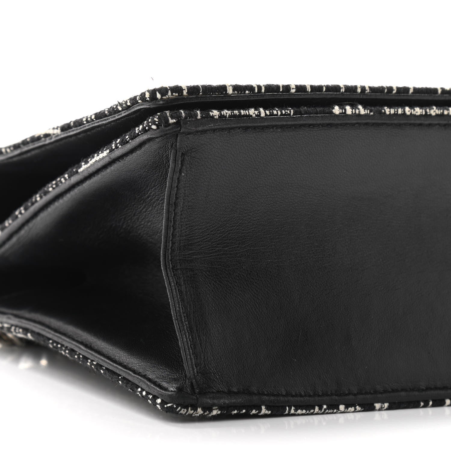 Christian Dior Tweed Embellished Diorama Flap Bag Black White 8 of 13