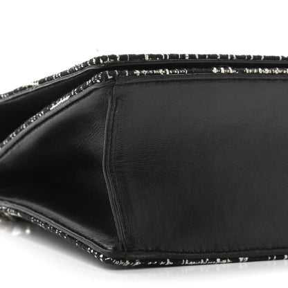 Christian Dior Tweed Embellished Diorama Flap Bag Black White 8 of 13