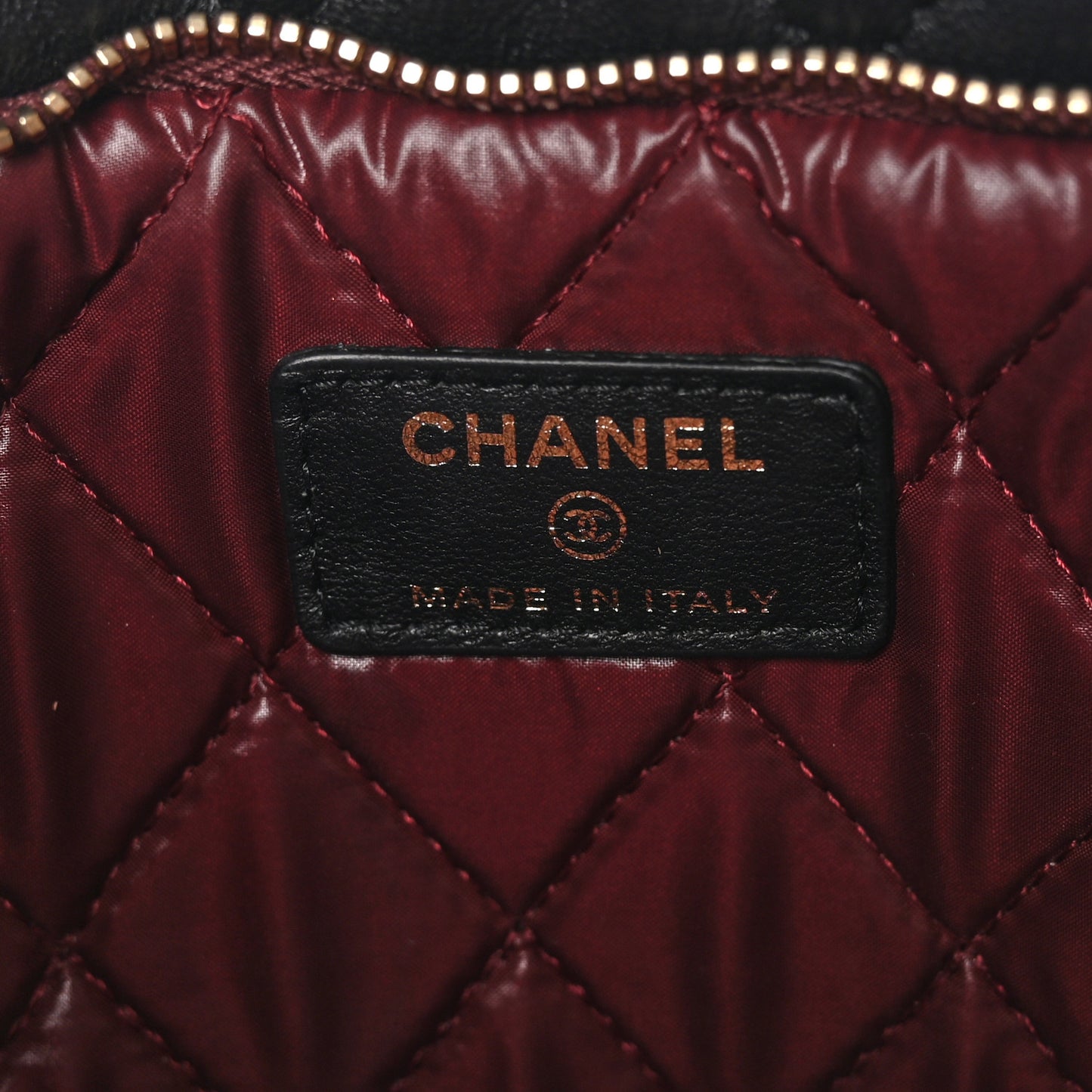 Lambskin Quilted CC Beauty Clutch Black