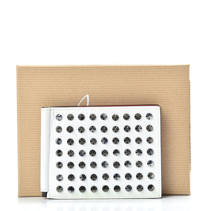Christian Louboutin Calfskin Clipsos Spike Bi-Fold Wallet White 10 of 10