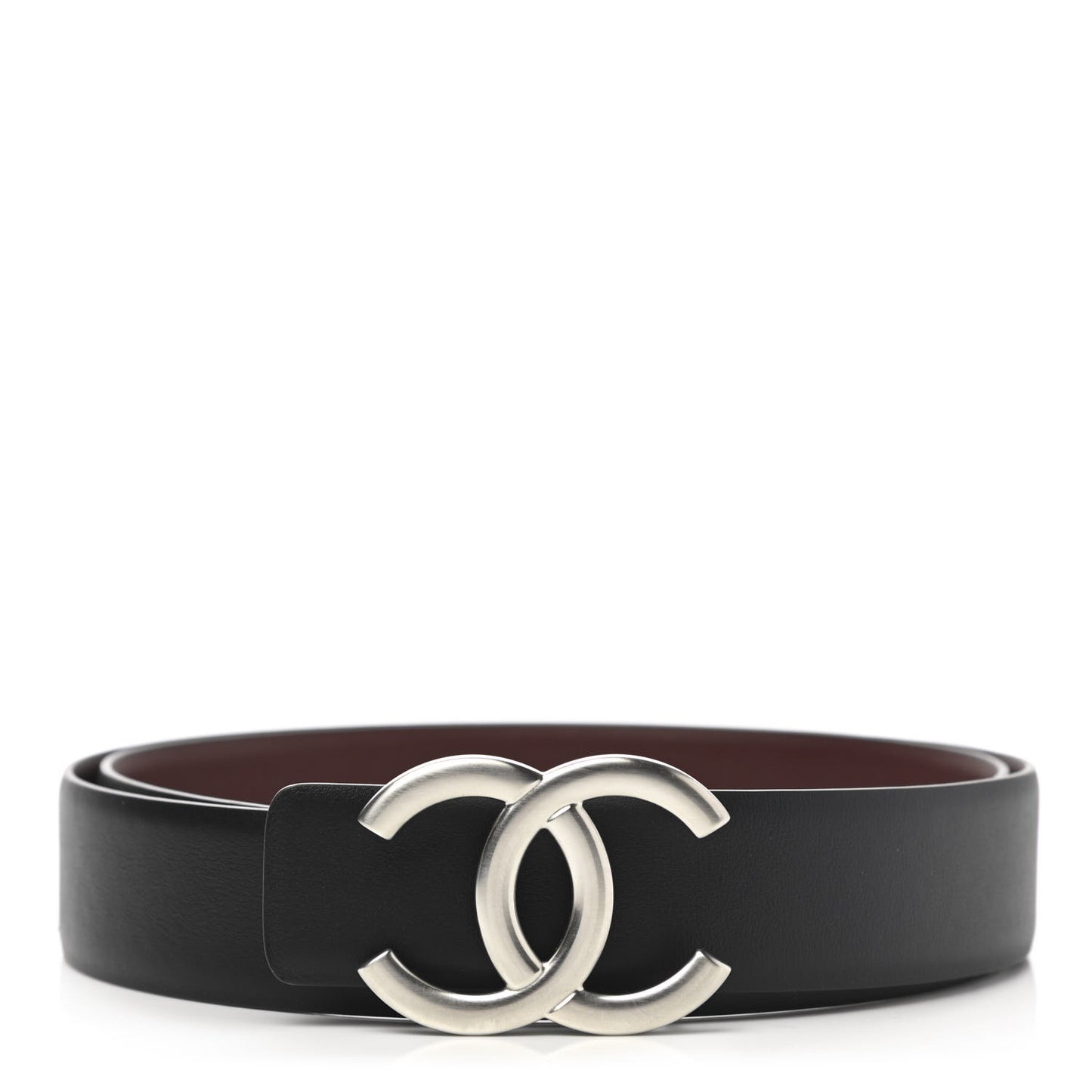 Calfskin CC Reversible Belt 80 32 Black Burgundy