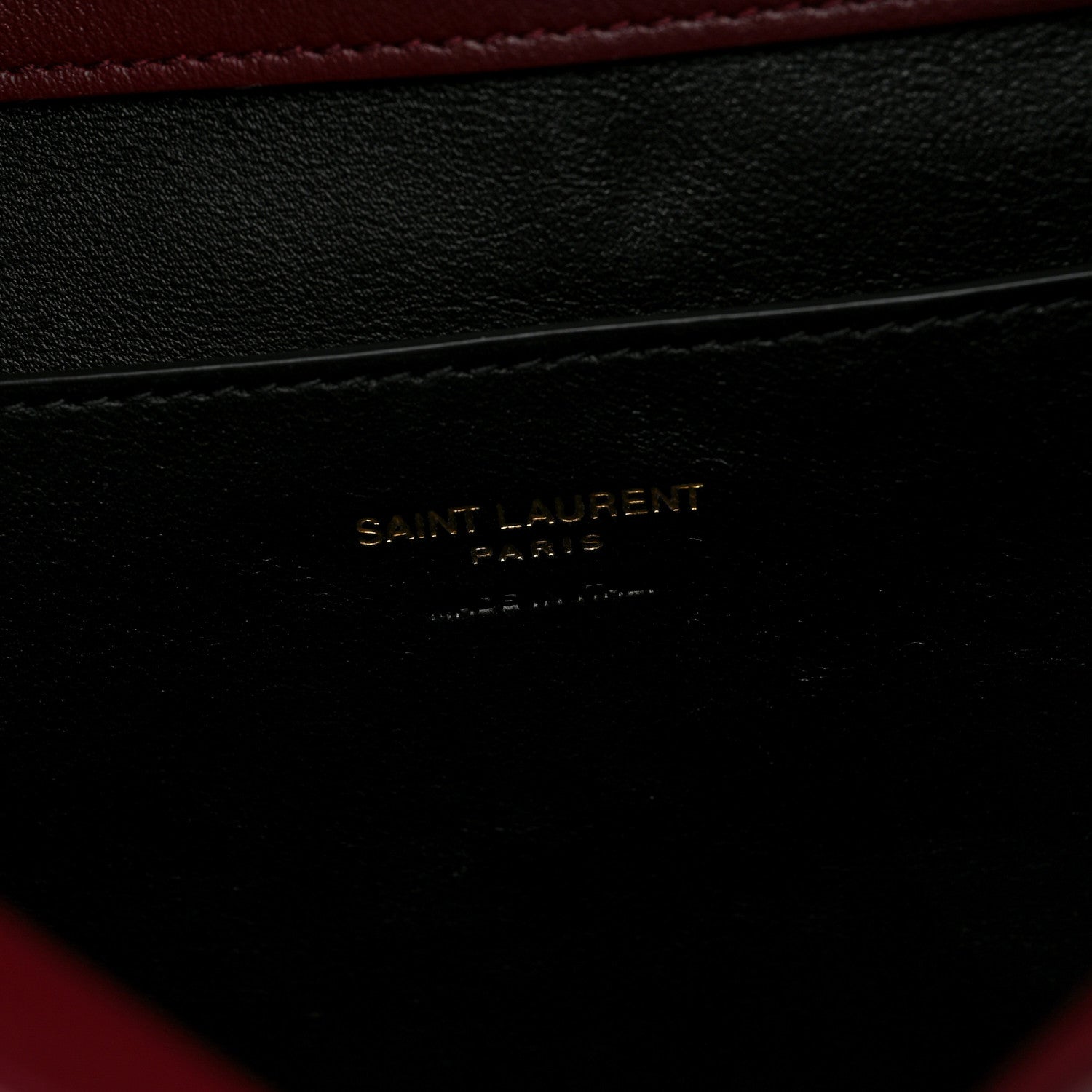 Saint Laurent Lambskin Large Cassandre Envelope Pouch Dark Ruby 6 of 6