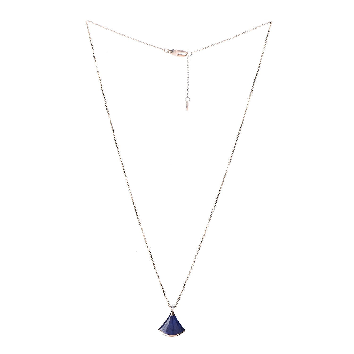 Bulgari 18K Rose Gold Diamond Lapis Lazuli Divas' Dream Pendant Necklace 3 of 5