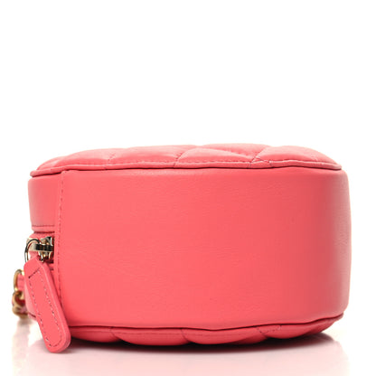 Chanel Lambskin Quilted Round Pearl Crush Clutch With Chain Pink 4 of 10