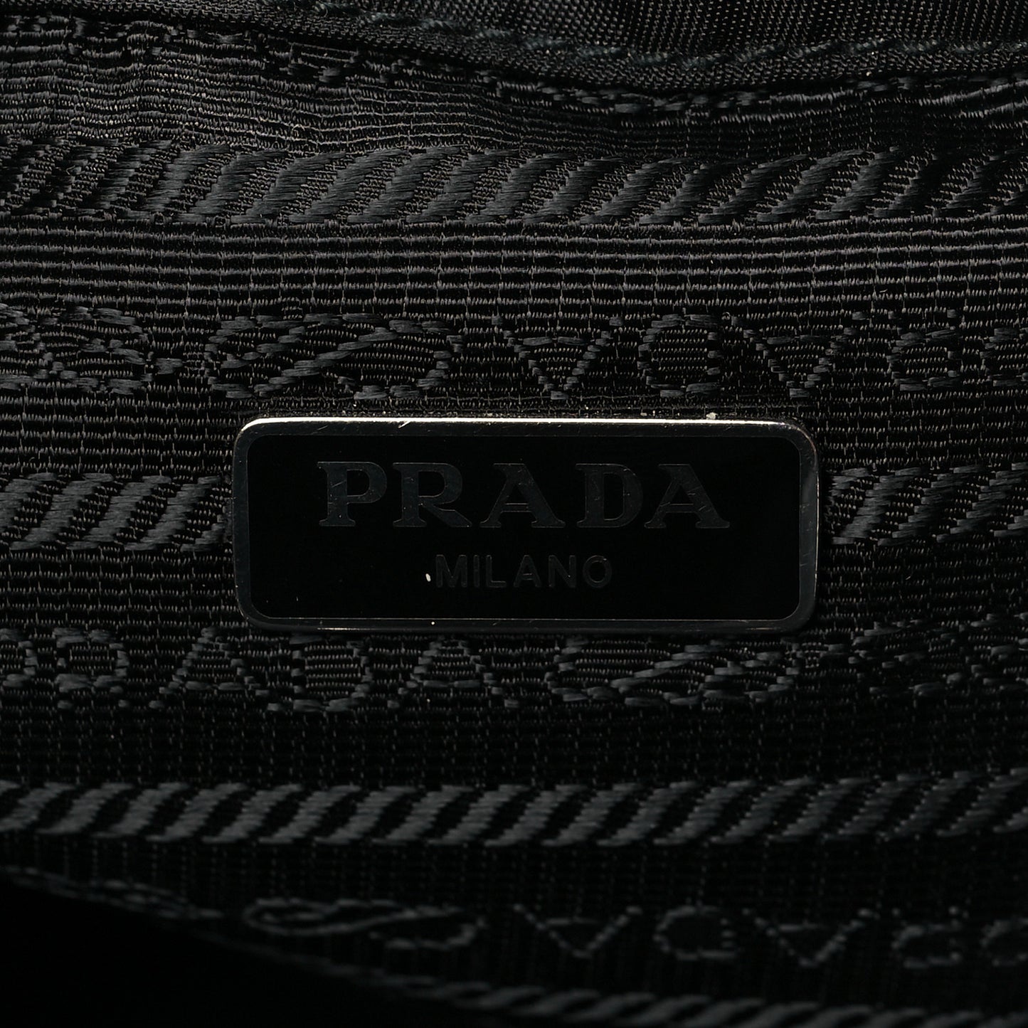 Saffiano Tessuto Nylon Vela Bucket Wristlet Black