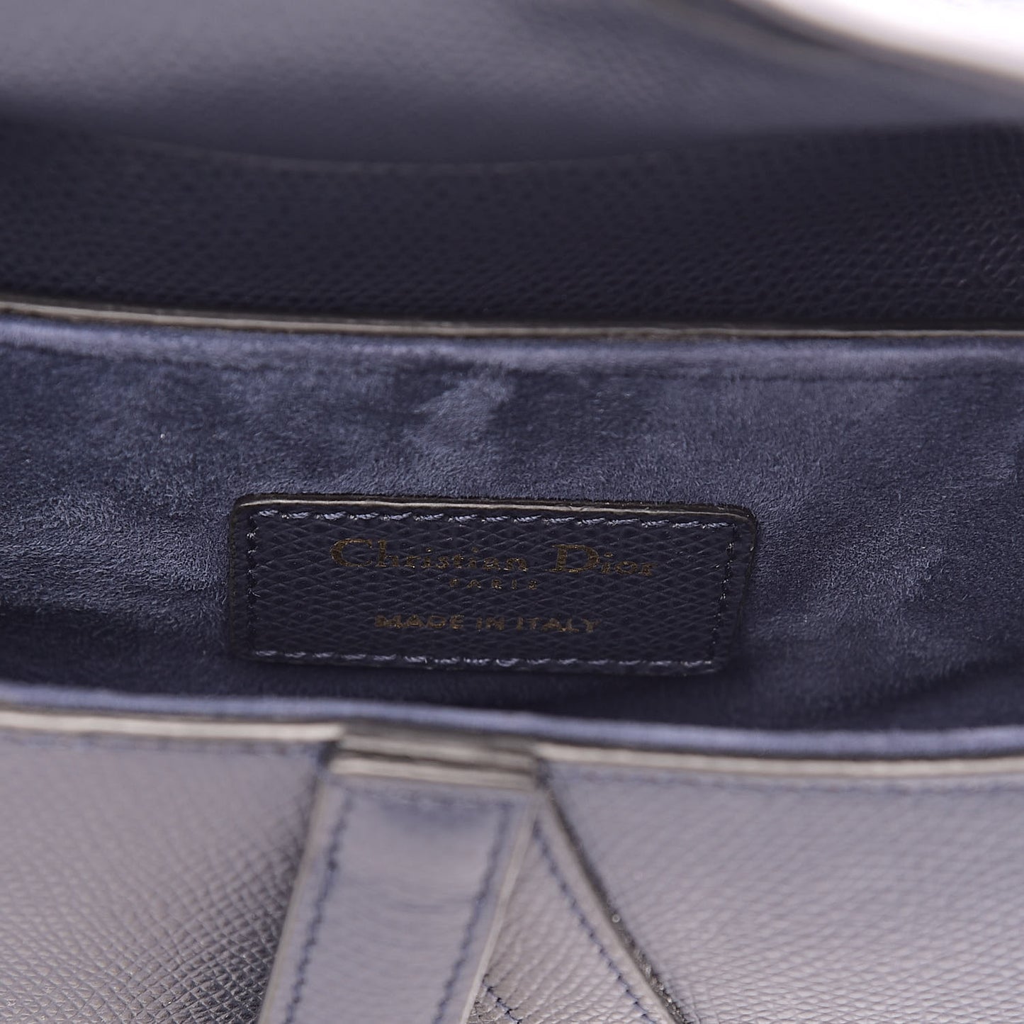 Grained Calfskin Mini Saddle Bag Navy
