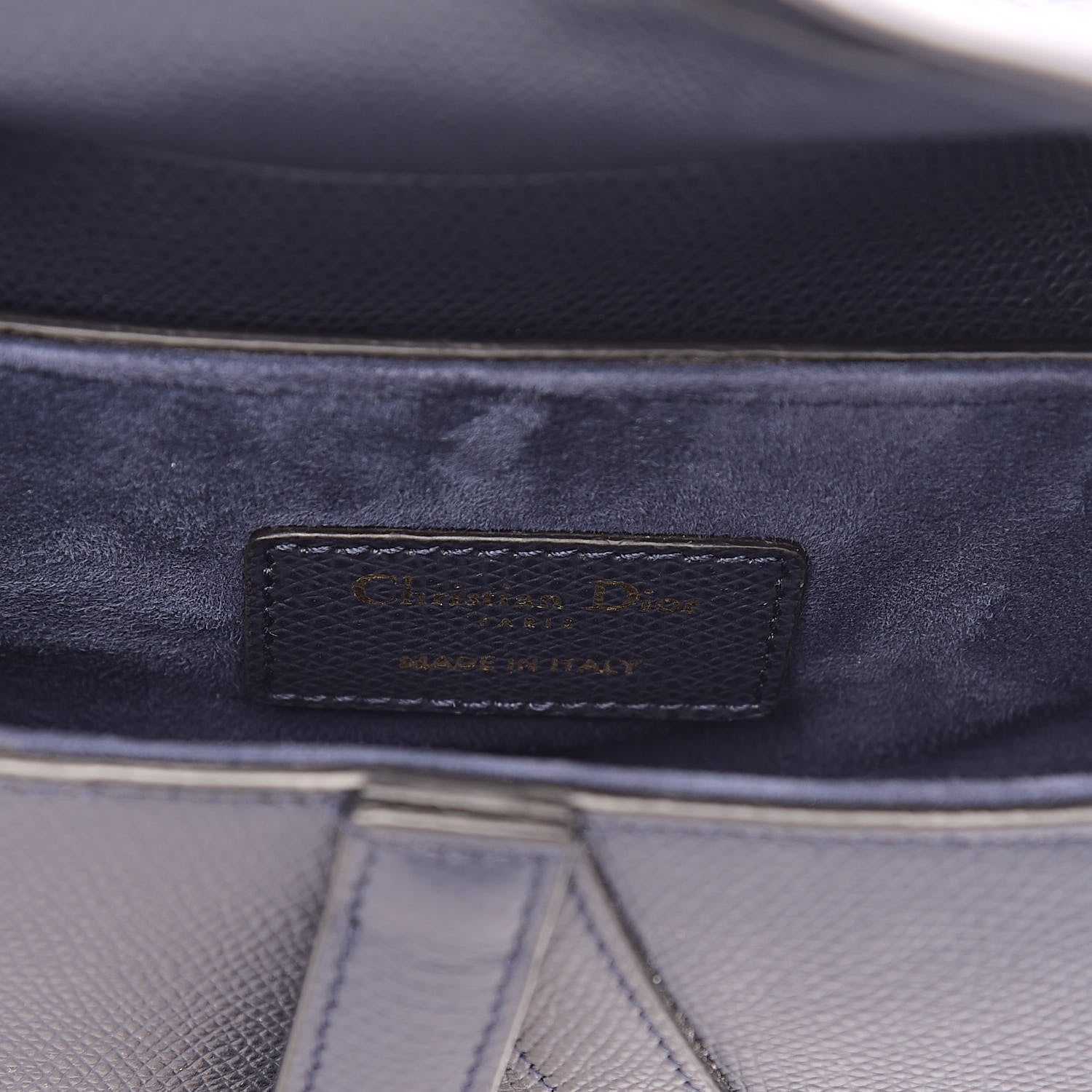 Christian Dior Grained Calfskin Mini Saddle Bag Navy 6 of 9