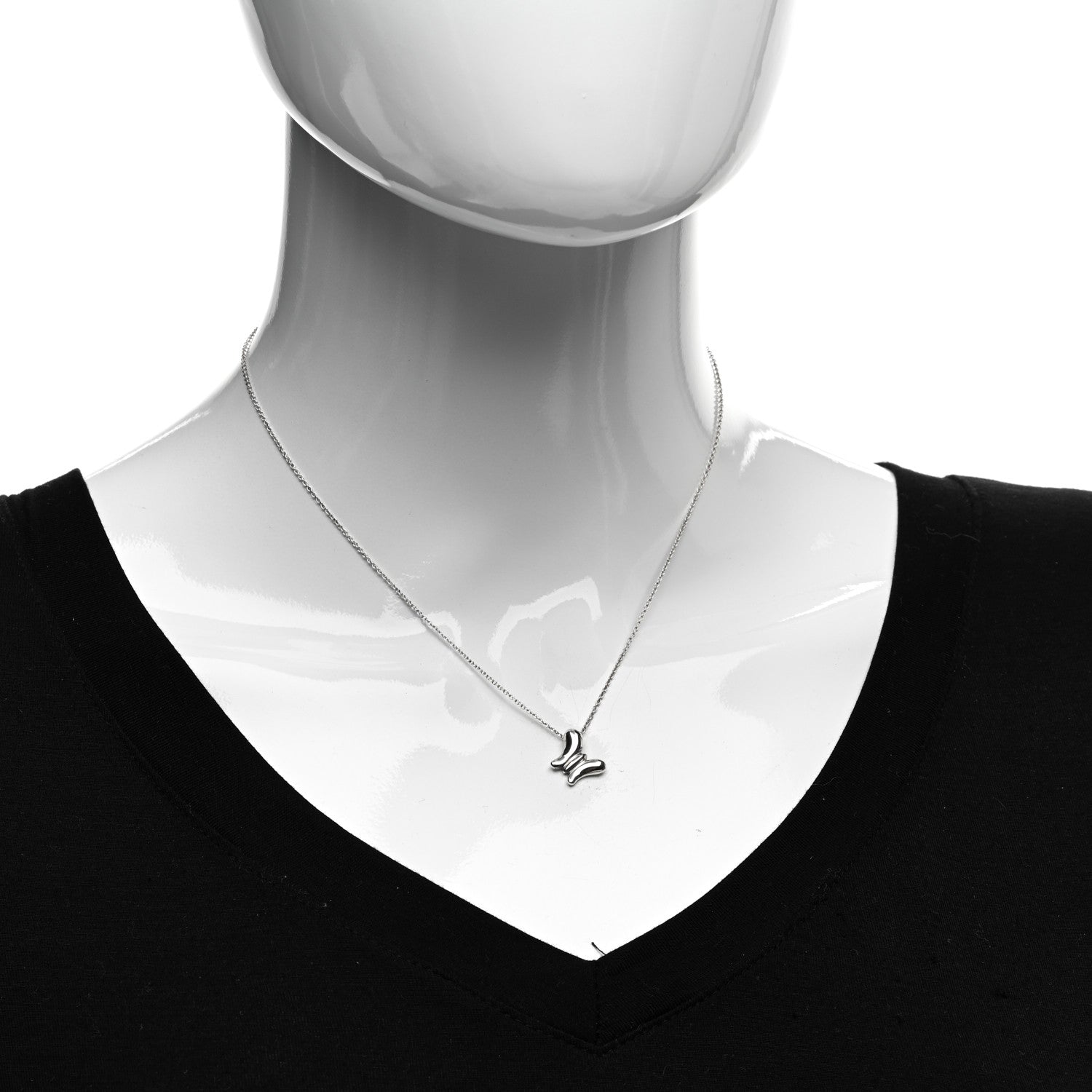 Tiffany Sterling Silver Elsa Peretti Butterfly Pendant Necklace 2 of 4